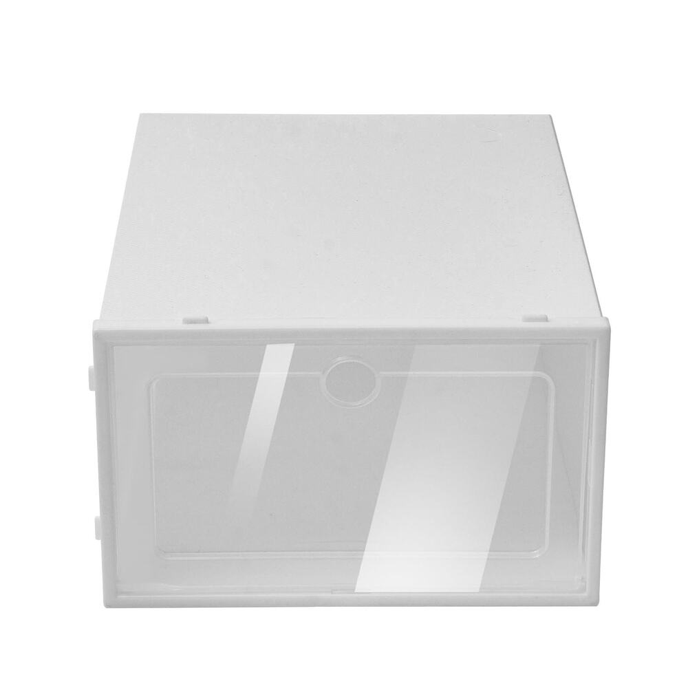 24-Pack Stackable Clear-Front Shoe Storage Boxes, White